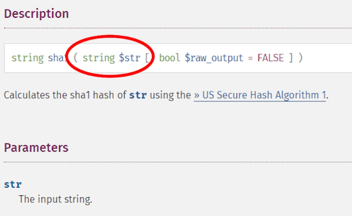 SHA1 function